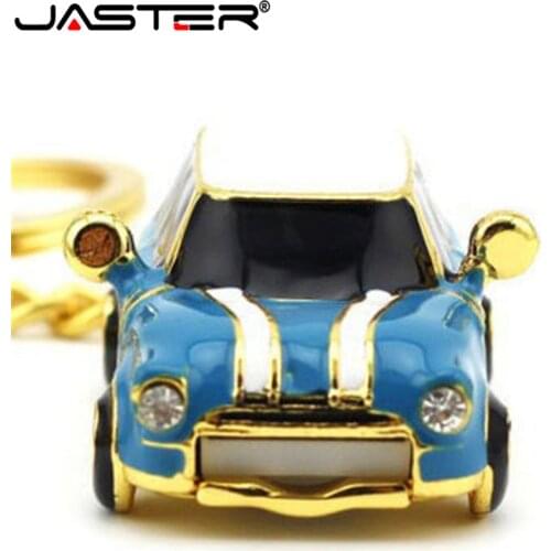 JASTER Mini Car USB Flash Drive Crystal Cars pen drive pendrive particular cute gift pendrives 64GB/16GB/32GB/4GB memory stick