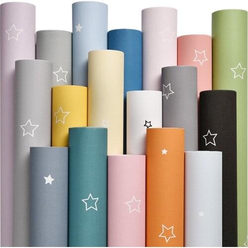 Baby Boy Girl Colorful Star Wallpaper Childs Bedroom Decor Self Adhesive PVC Furniture Wallpapers Kids Mural Cartoon Stars QZ