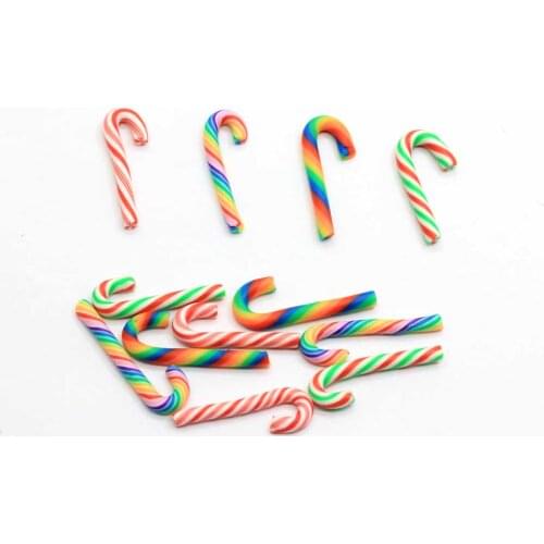 Simulation Mini Crutch Polymer Clay Rainbow Stick Crystal Lollipop Cake Candle Accessories Handmade Earrings Decor