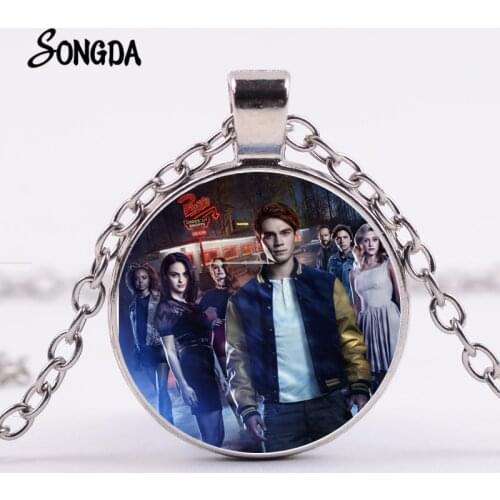 Fashion Riverdale Figure Necklace Keep Calm And Watch Poster Glass Dome Pendant TV Fans Collection Choker Cool Necklaces