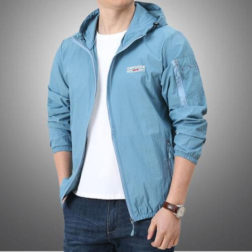 Men Women Hooded Outerwear Sport Windbreaker Ultra Light Jackets Thin Jacket Men Summer Outdoor Quick Dry Sun-Protective Jacket