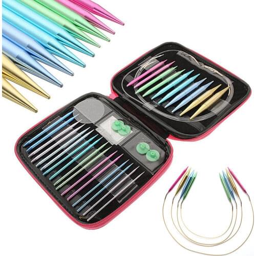 13 Sizes/set Interchangeable Aluminum Circular Knitting Needle Sets 2.75mm-10mm New Agujas De Crochet Crochet Hook Ganchillo