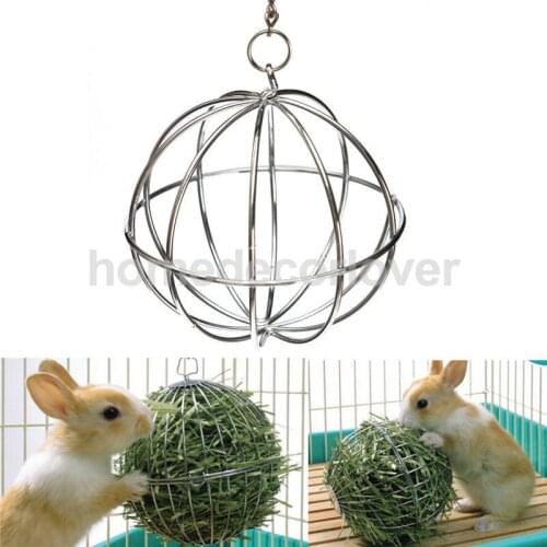 Stainless Steel Feed Hanging Ball Toy Sphere Pet Treat For Guinea Pig Hamster Rat Rabbit Chinchillas Feed Dispenser 13cm