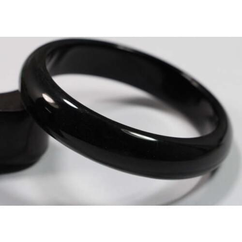 VERY FINE RARE NATURAL BLACK JADEITE JADE BRACELET BANGLE 60MM fREE SHIPPING