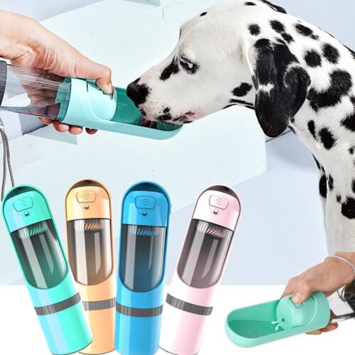 Portable Pet Dog Water Bottle Drinking Bowls Dog Feeding Water Dispenser Pet Activated Carbon Filter Bowl Outdoor Dog Feeder