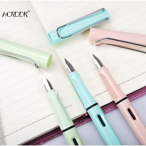 High quality Fine Steel Nib Fountain Pen 0.38mm 0.5mm Correction Ink Pens Stationery Students School Office Supplies FC