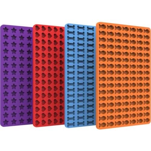 Silicone Baking Mat Biscuit Snack Ice Lattice Chocolate Mold Bone Fish Pentagonal Heart Shaped Mini Mould Heat Resistant Mold