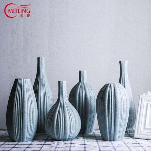 MEILING FINE ART BLUE CERAMIC VASE FOR HOME DECORATION HOUSEWARMING GIFT MODERN BIG PORCELAIN FLOWER VASE TABLETOP CENTERPIECES