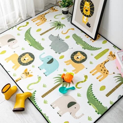 Cute Cartoon Animals Carpet Kids Room Play Tent Area Rugs Children Bedroom Decor Carpets Living Room Non-Slip Floor Mat