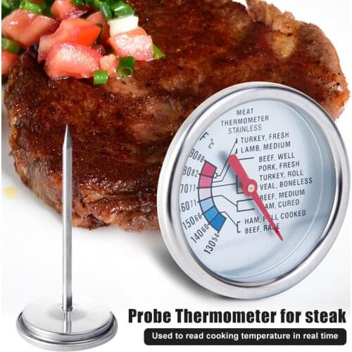 Steak Thermometer for Instant Read Cooking Thermometer with 4.6" Stainless Steel Probes 2.8" Waterproof Large Dial ALI88