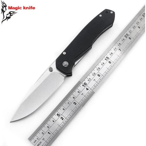 Magicknife ball bearing Folding Knife Blade D2 G10+steel Camping Hunting Survival Kitchen Knives Outdoor EDC Tool