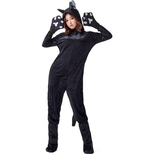 Japan Halloween Costume Bear Cosplay Animal Party Black Cat Cosplay One-piece Unisex