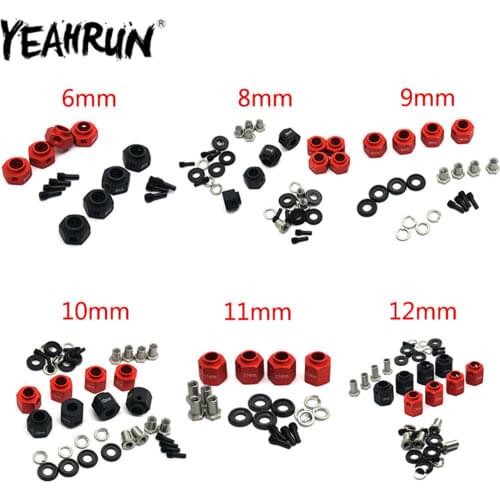 RC Car Adapter 6/8/9/10/11/12mm Hex Wheel Hubs Adapter with Screw Needle for 1/10 RC Crawler TRX4 Parts