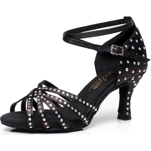 HOT 2020 NEW Salsa jazz Ballroom square professional latin dance shoes for dancing women sexy stylish high heel Satin