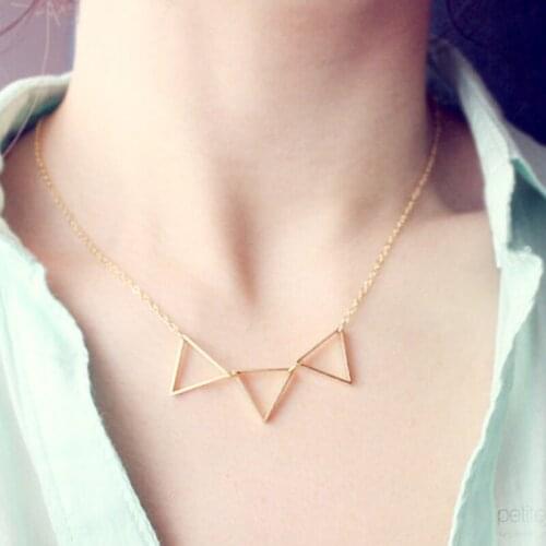 Bohemian Three triangles Pendant Necklaces For Women Fashion Geometric Charm Chains Necklace Jewelry Wholesale