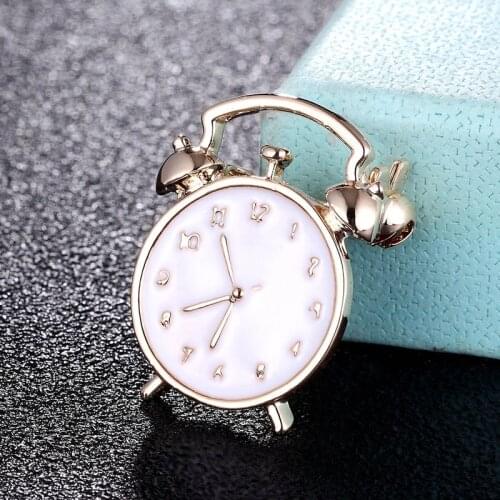 Zlxgirl Vivid clock Shape Brooches fashion Enamel Lapel pin brooch men jewelry hijab Scarf accessories punk hats and bags pins