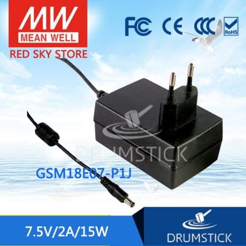 1PACK) MEAN WELL GSM18E07-P1J 7.5V 2A meanwell GSM18E 7.5V 15W AC-DC High Reliability Medical Adaptor