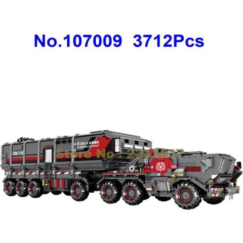 107009 3712pcs Military Wandering Earth Cn171 Container Box Truck Car 11 Building Blocks Toy
