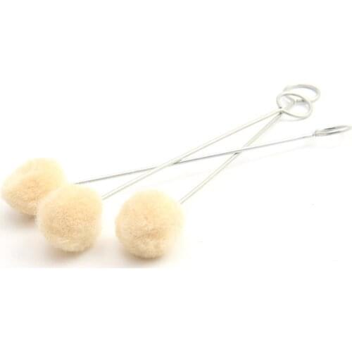 20Pcs/Lots Length About 13cm Leather Wool Ball Dye Brush Anti-Dyeing Horn Oil CMC Wool Leather Brushing DIY Tool Accessories