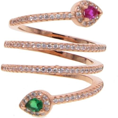 2018 fashion women engagement ring tear drop cubic zirconia multi wrap full finger rings for women modern jewelry design