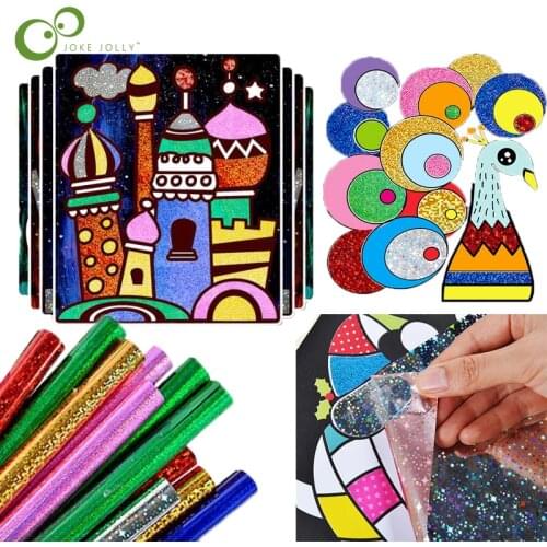 9pcs-20pcs Childrens DIY Shining Magic Transfer Colorful sticker Transfer Painting Crafts for Kids Arts Crafts Toys Gift ZXH