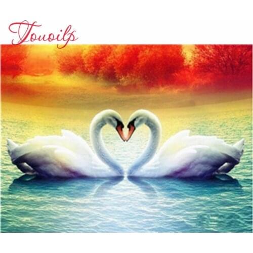 Diamant peinture cygne mosaïque strass peintures plein rond forage diamant broderie Animal point de croix Kits décor maison