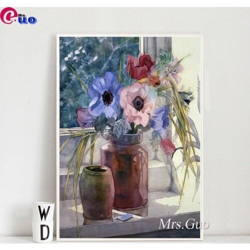 Diamond Painting Flowers Anemones Cross Stitch Diamond Embroidery Needlework Picture Of Rhinestones Gift Handmade Home Decor