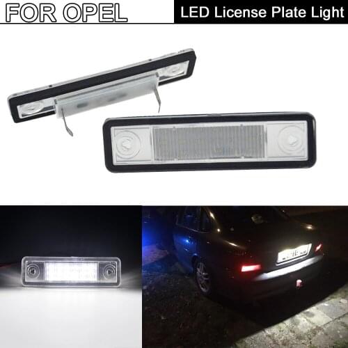 White LED License Plate Light Number Plate Lamp For Opel Astra Carlton Corsa Omega Signum Speedster Tigra Vectra VX220 Zafira