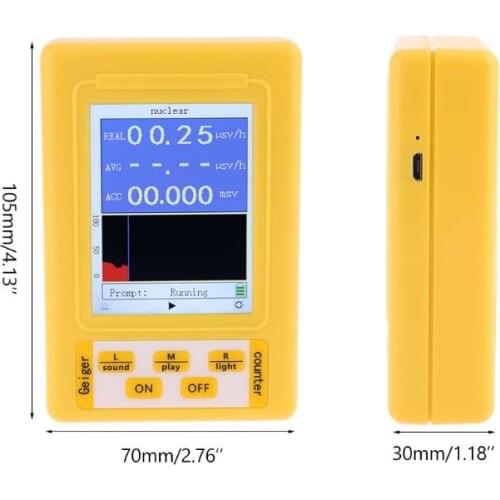 BR-9C 2-in-1 Handheld Portable Digital EMF Meter Electromagnetic Radiation Nuclear Radiation Detector Geiger Counter