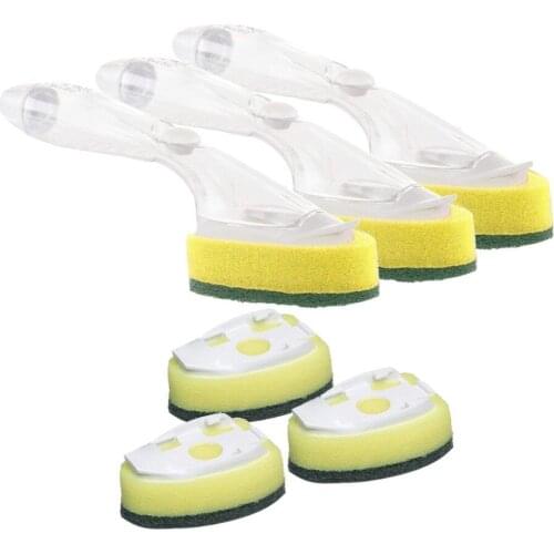 Household Cleaning Brushes Sponge Hand Useful Brush High Quality (2 Dishwands and 6 Refill Replacement Heads) Quicksand s07