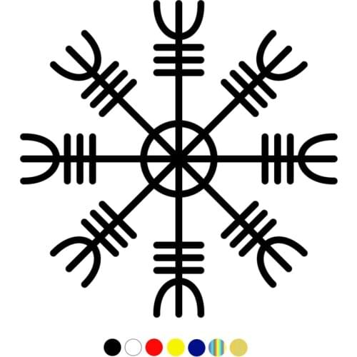 CS-809#15*15cm Scandinavian Horror Helm - Agischialm Rune funny car sticker vinyl decal silver/black for auto car stickers