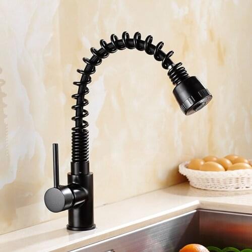Kitchen Vidric Faucet Spring Style pull out and down faucet ORB swivel basin sink mixer vessel tap spray basin faucet