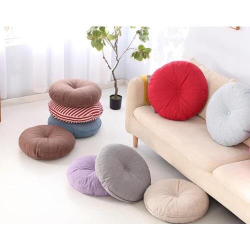 Linen Cushion Thick Round Cloth Balcony Japanese Tatami Playing Window Yoga Floor Sit