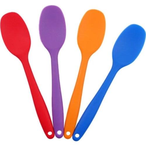 Soup Ladle Pasta Scoop Slotted&Stirring Spoon Integrate Handle Silicone Spoon Scraper Spatula Ice Cream Cake for Shovel Utensil