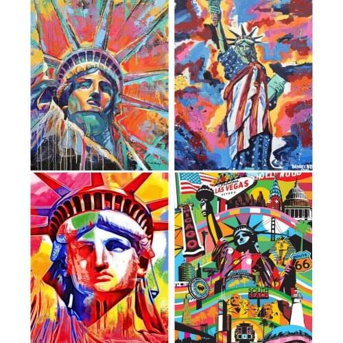 DIY Painting By Numbers American Statue of Liberty Kit Oil Picture By Numbers Wall Art Paintings On Canvas Home Decoration Gift