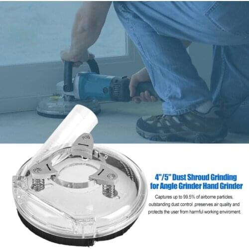Dust Shroud Kit Dry Grinding Dust Cover for Angle Hand Grinder Clear 5"/125mm
