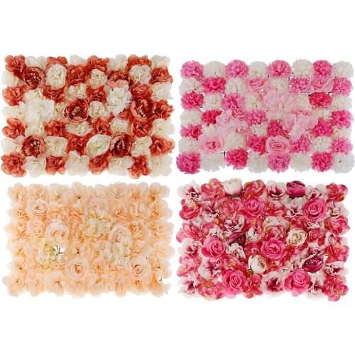 Artificial Flower Wall Panel Wedding Party Venue Decor for Bridal Flower Arrangement DIY Crafts Home Decorations 65x50x5cm