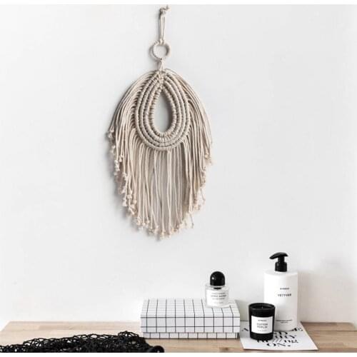 20cm x 40cm Macrame Wall Art Handmade Cotton Wall Hanging Tapestry Bohemia