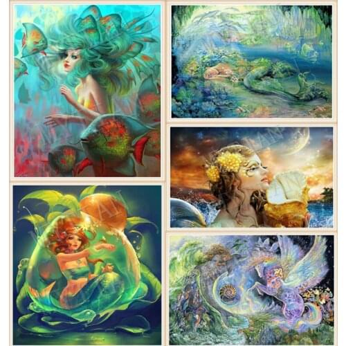 New arrival 5D diamond painting fantasy fairy Mermaid DIY Crystal full square/round cross stitch kit mosaic rhinestone art decor