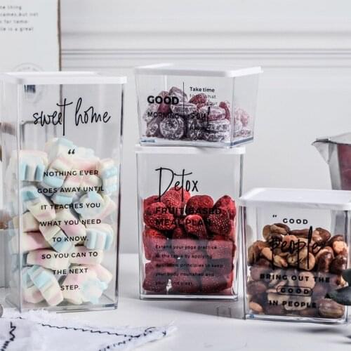 Plastic Food Storage Box Northern Snacks Nuts With Lid Container Refrigerator Plastic Freshness Sealed Box Rice Cosmetics Jar