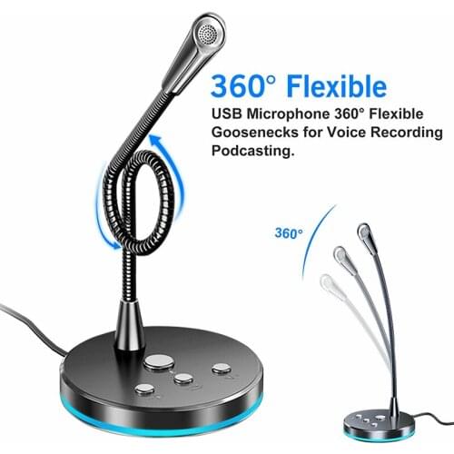 Durable USB Desktop Microphone Quickly Filter Noise Large Pickup Range For Macbook PC Laptop Suitable For Gaming Studio Meeting