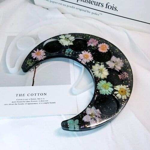 Crystal Epoxy Resin Mold Wine Rack Bracket DIY Crafts Casting Tool Cup Holder Moon Tray Silicone Mould 87HB