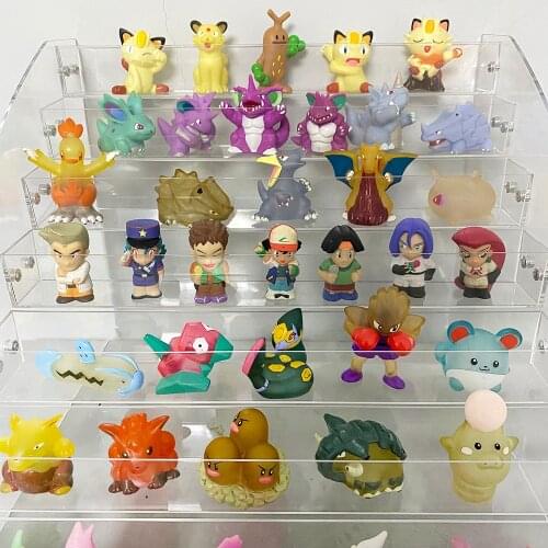 TOMY Pokemon Finger Puppet Pikachu Ash Ketchum Brock Professor Samuel Oak Team Rocket Cute Action Figure Model Hollow Toys