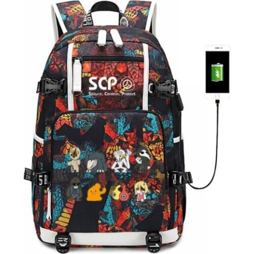 SCP Foundation Galaxy Travel Backpack Large School Bags Waterproof Bookbag USB Charging Laptop Bagpack Women Daypack Rucksack