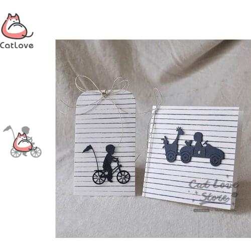 Cycling Boy Flag Metal Cutting Dies Scrapbooking Stencil Die Cuts Card Making DIY Decorative Craft Embossing New Dies For 2020