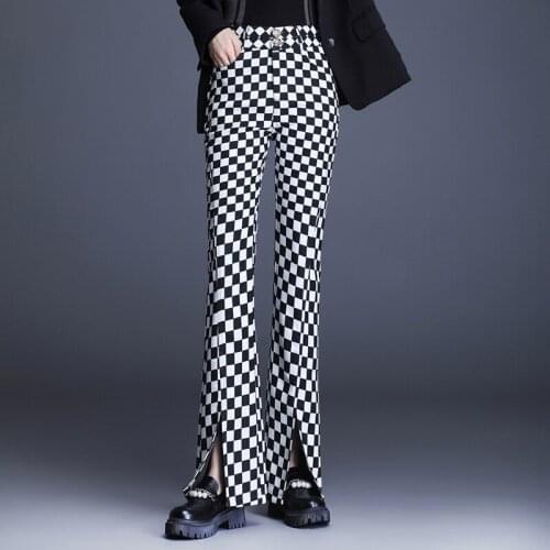 Женские брюки в клетку Zerlos China At AliExpress