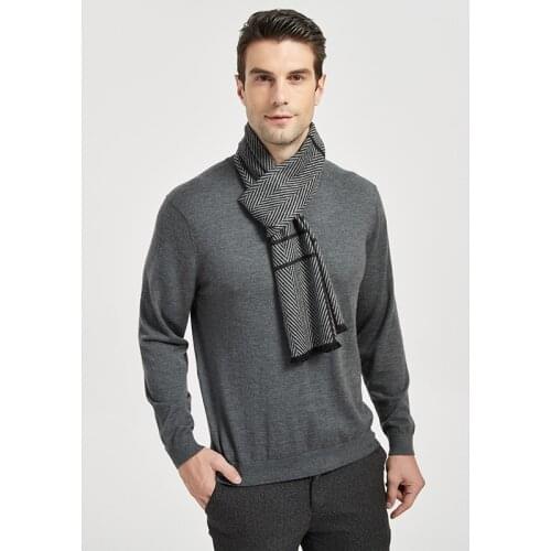 Winter 2020 New Cashmere Scarf Mens Long Jacquard Double-sided Warmth Scarf