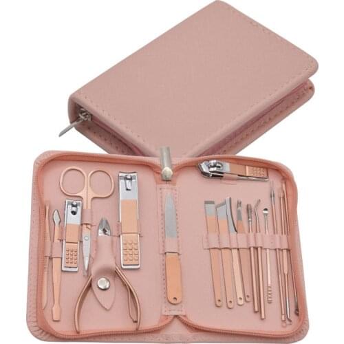 18/9pcs/set of nail Manicure Set Stainless Steel Nail Clippers Portable Beauty Kit Pedicure Tool High Quality Hand Care Kit