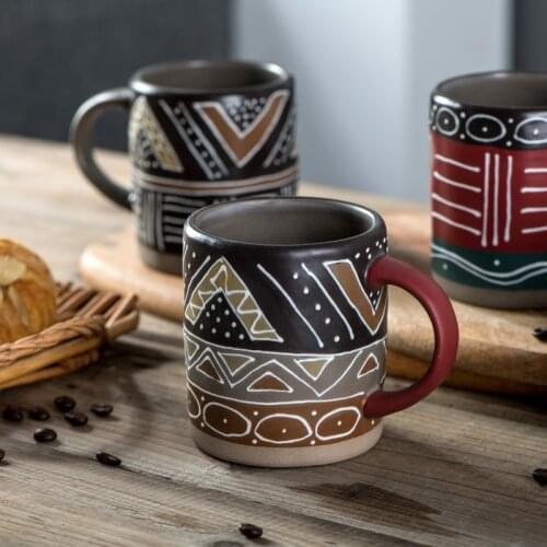 450ml matte ceramic mug creative personality hand-painted coffee cup office cup drinking cup