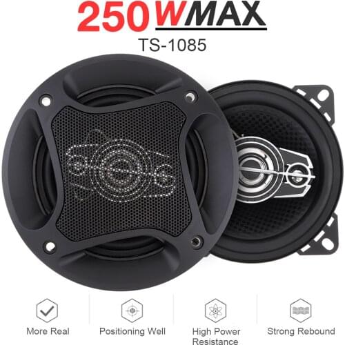 2pcs 4 Inch 10cm 250W Car Coaxial Speaker Auto Audio Music Stereo Full Range Frequency Hifi Loudspeaker Subwoofer for Car Audios